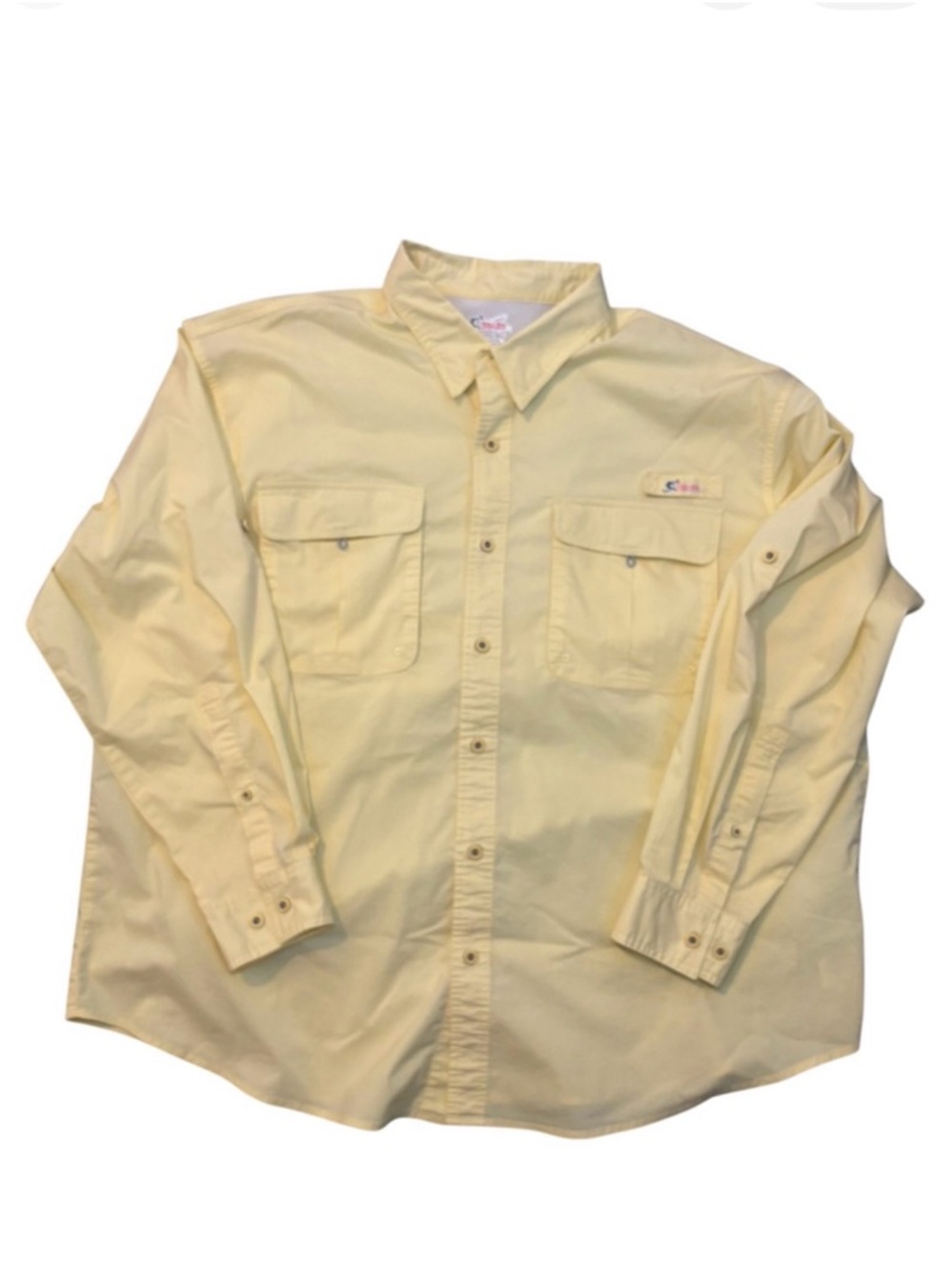 World Wide Sportsman Men’s Vented Fishing Shirt 3XL Butter Yellow Long Sleeve